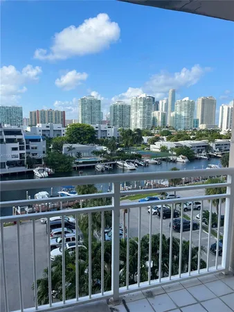 a view of a city with tall buildings