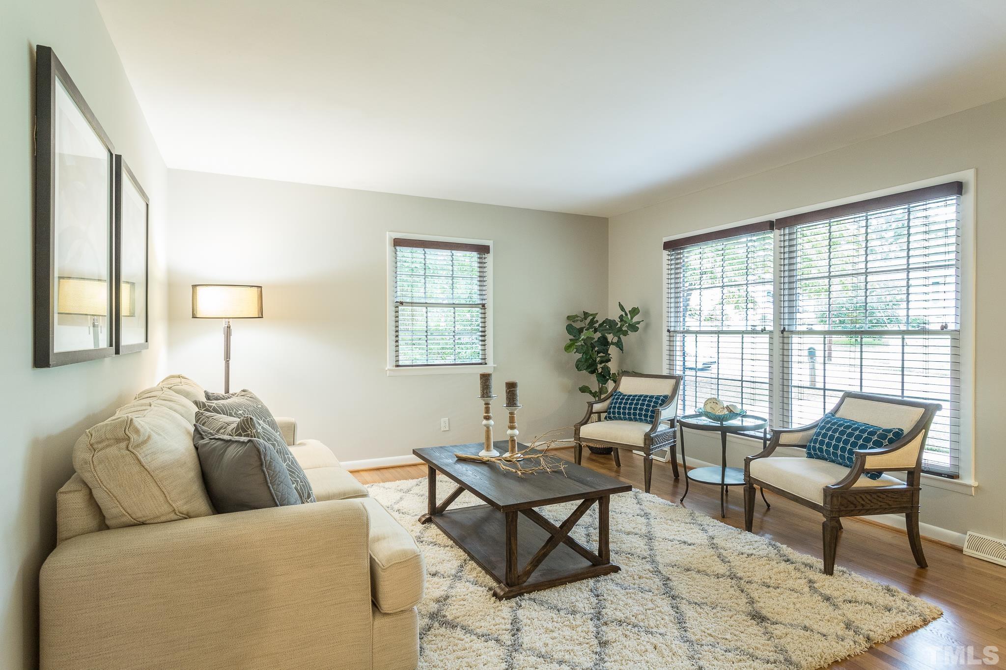 636 Duke Drive Raleigh, NC 27609 - Photo 3 of 19 Freshly painted interior and newly refinished hardwood floors.