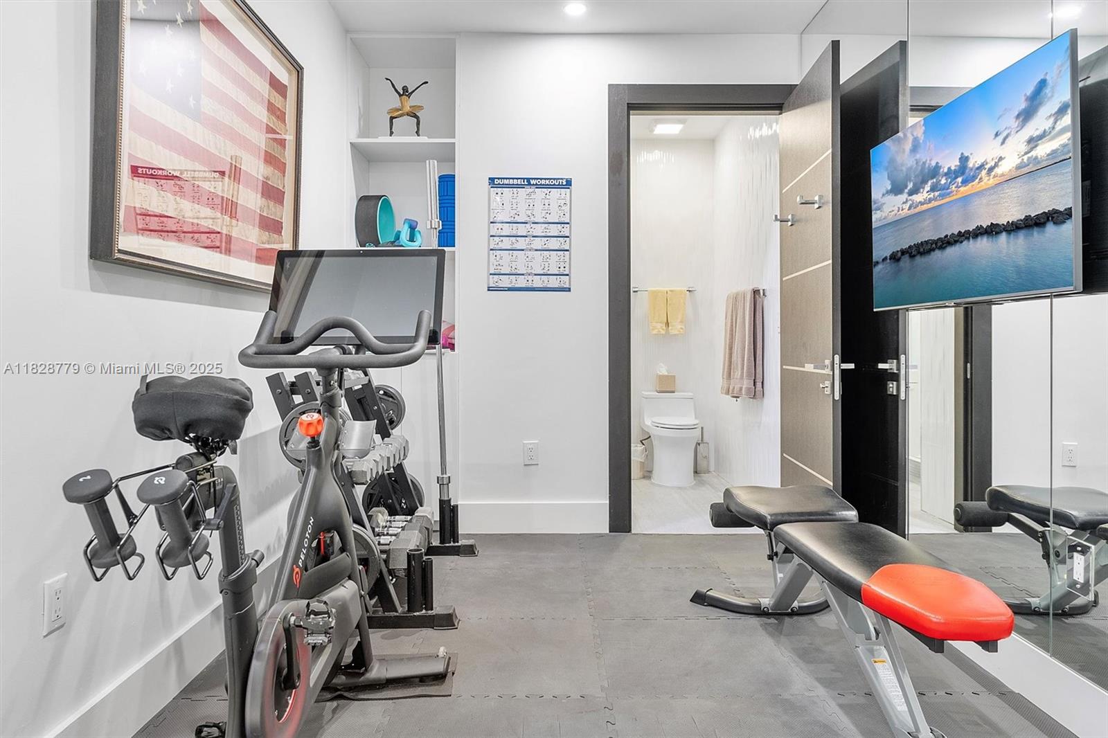 900 Brickell Key Boulevard, Unit 3103 Miami, FL 33131 - Photo 24 of 55 a view of a room with gym equipment