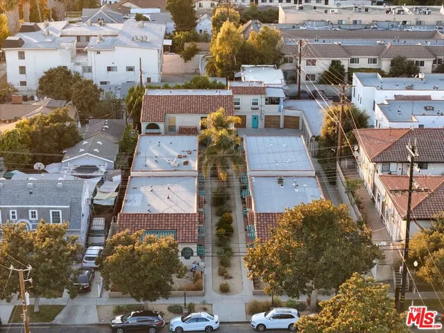 an aerial view of multiple houses