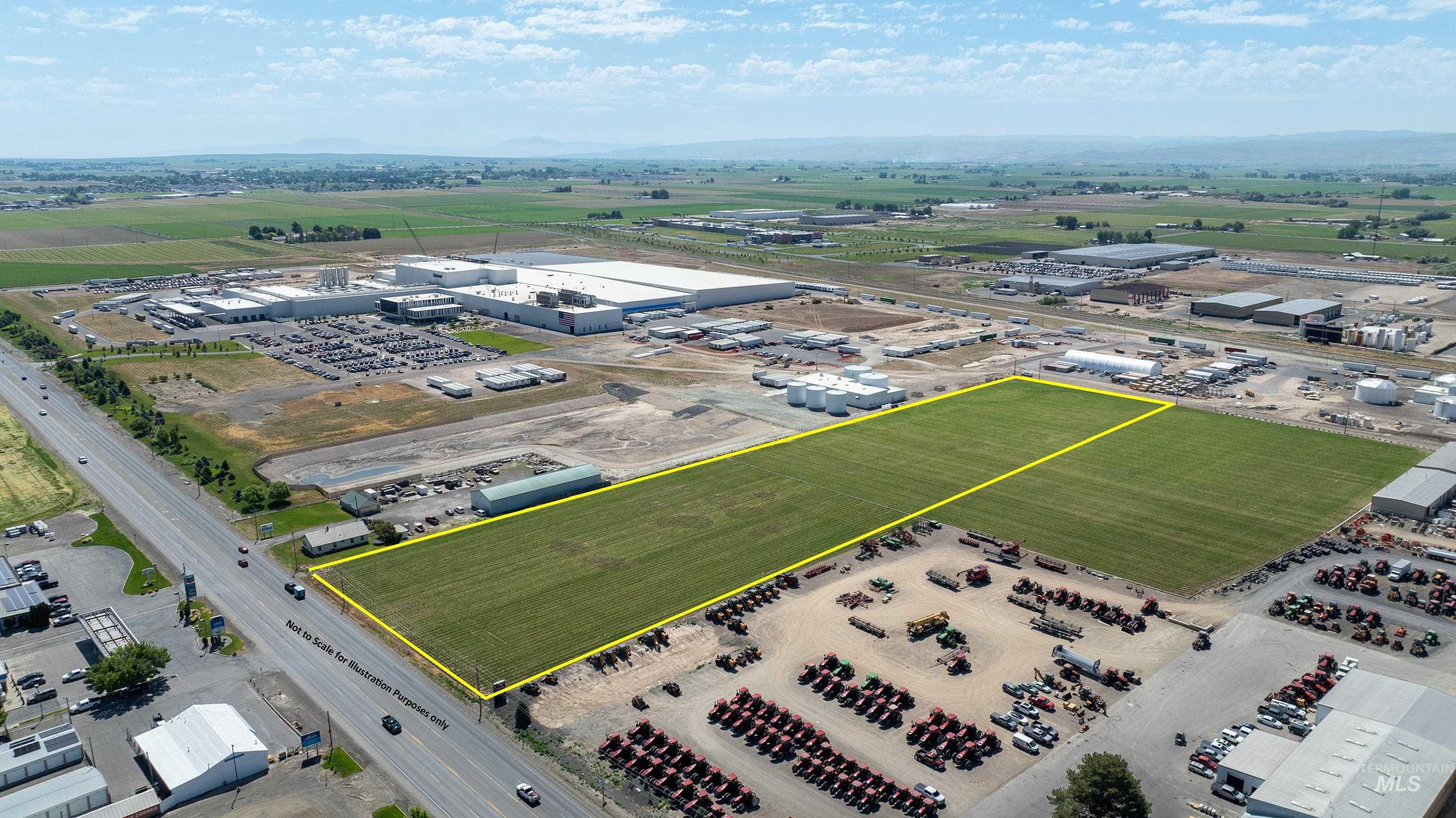 Tbd Kimberly Road Twin Falls, ID 83301 - Photo 2 of 5 Aerial view of property and surrounding area featuring property boundaries highlighted