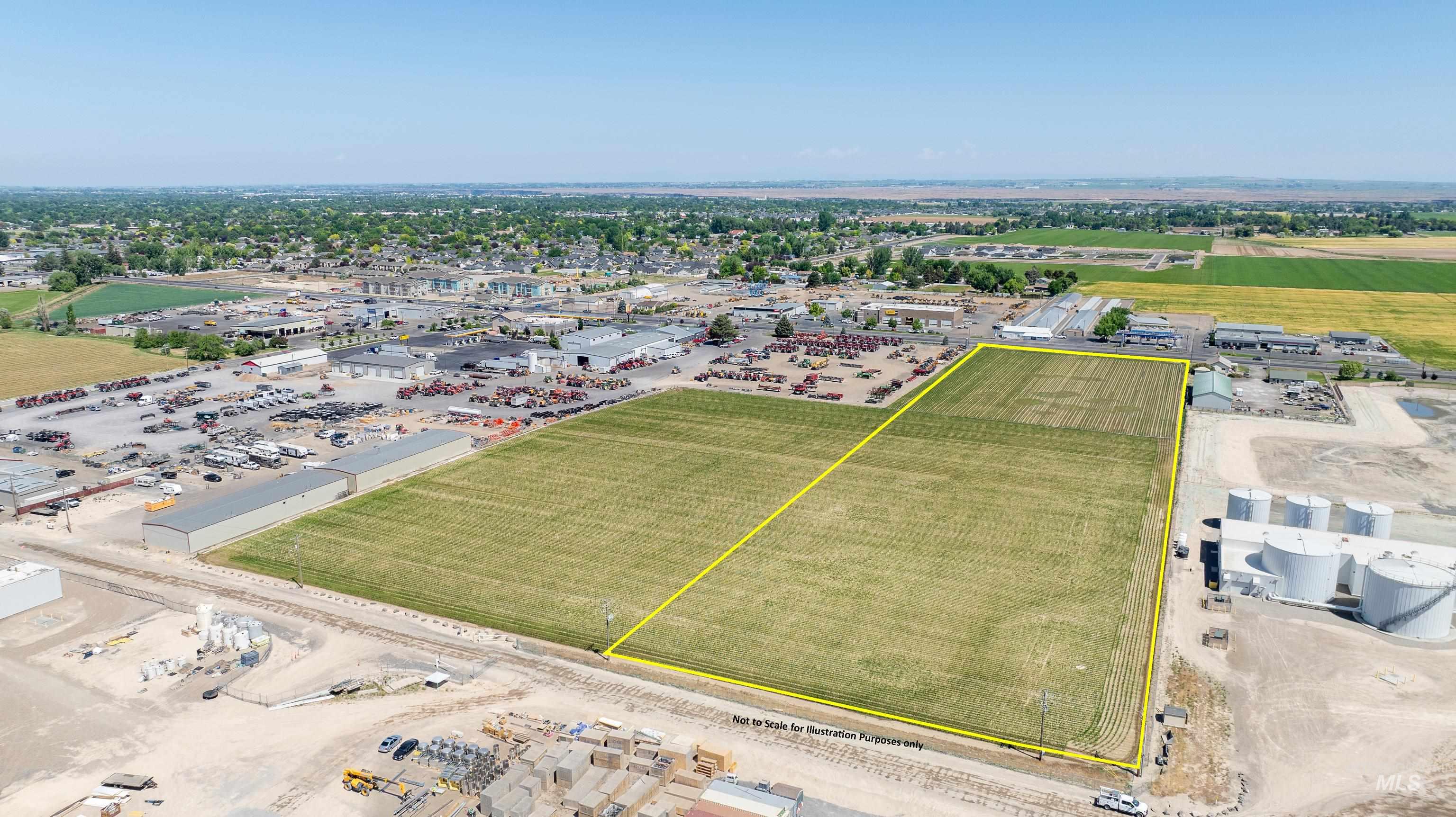 Tbd Kimberly Road Twin Falls, ID 83301 - Photo 5 of 5 Aerial view of property and surrounding area with property boundaries highlighted