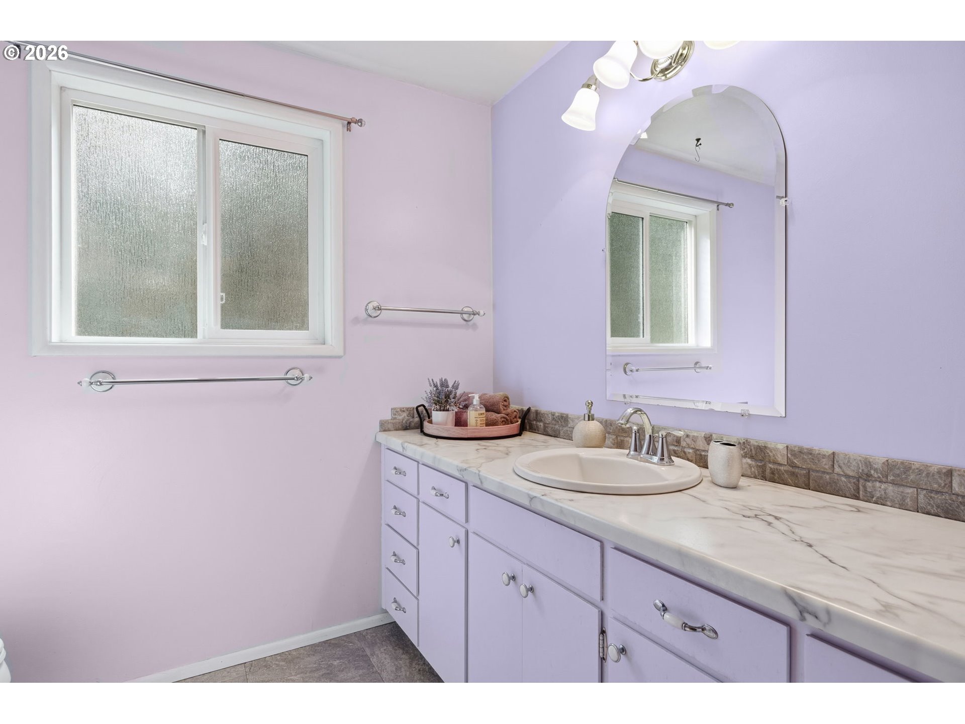 91638 Horse Creek Road Blue River, OR 97413 - Photo 26 of 47 a bathroom with a sink vanity and mirror