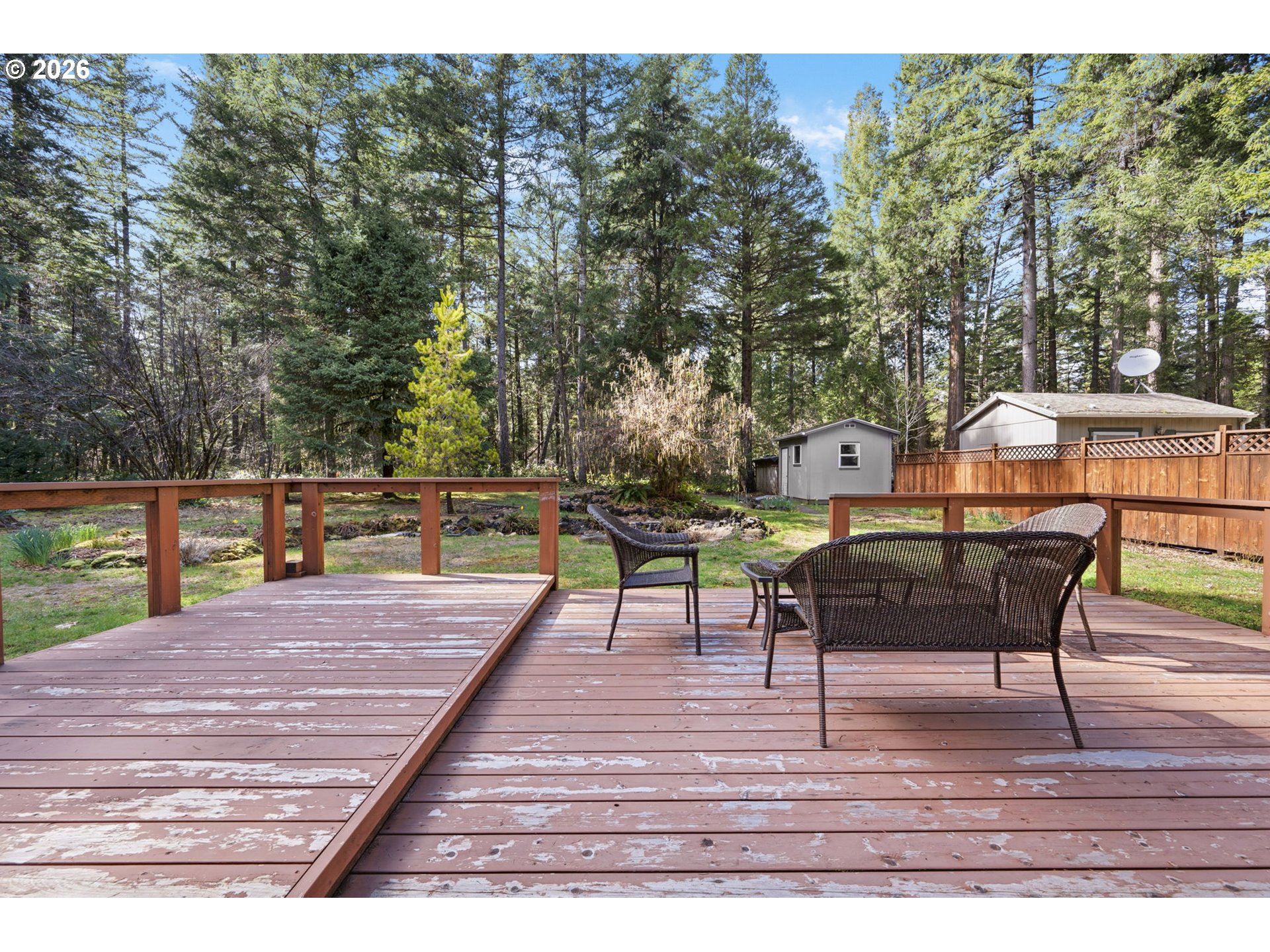 91638 Horse Creek Road Blue River, OR 97413 - Photo 32 of 47 a view of a terrace with furniture