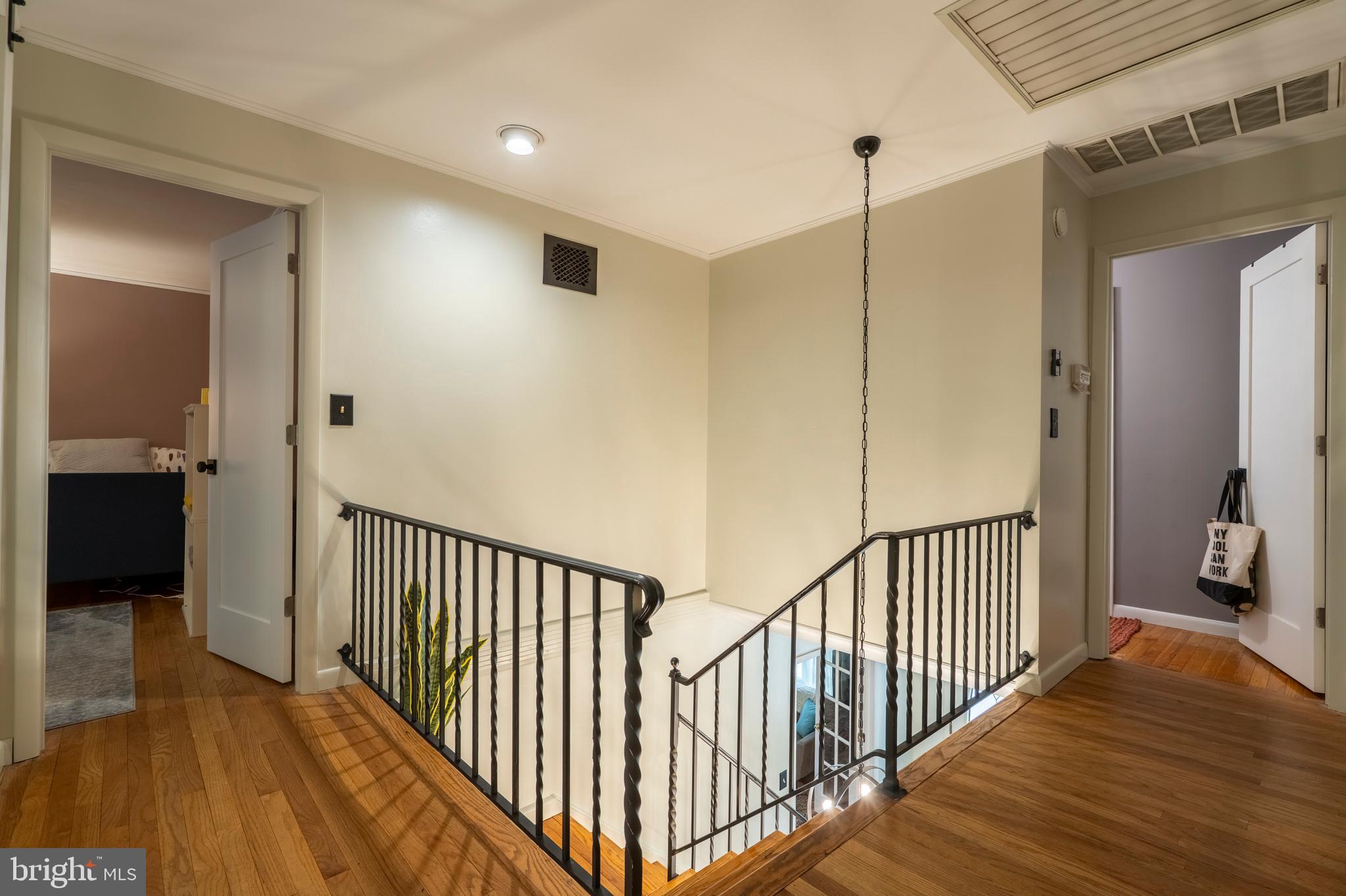 284 Whites Mill Road Green Lane, PA 18054 - Photo 28 of 54 a view of a hallway with wooden floor and stairs