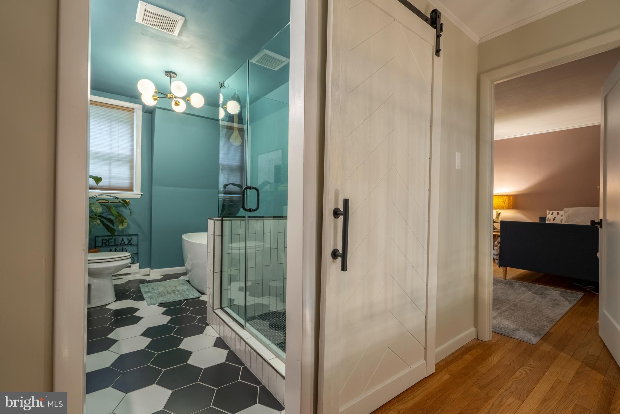 284 Whites Mill Road Green Lane, PA 18054 - Photo 29 of 54 a bathroom with a glass shower door and a bathtub