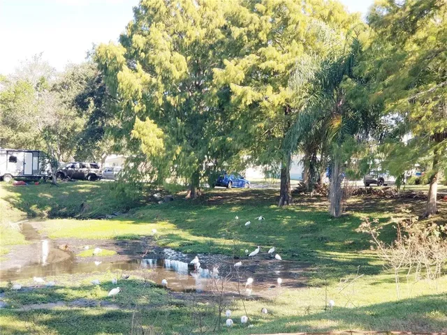 a view of a lake with houses