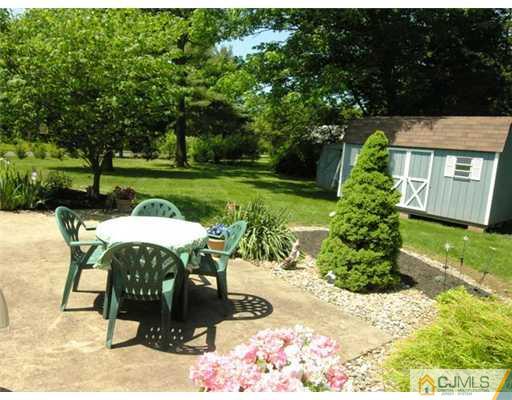 12 Spring Street Somerset, NJ 08873 - Photo 22 of 24 a view of a patio with table and chairs potted plants and large tree