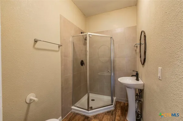 a bathroom with a shower