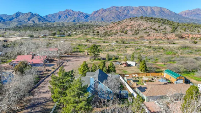 a view of a city with a mountain