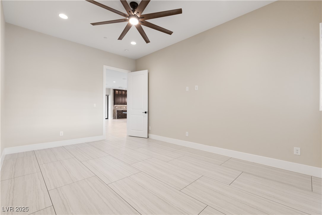 9865 Bright Angel Way Las Vegas, NV 89149 - Photo 46 of 98 Office featuring ceiling fan, recessed lighting, and baseboards