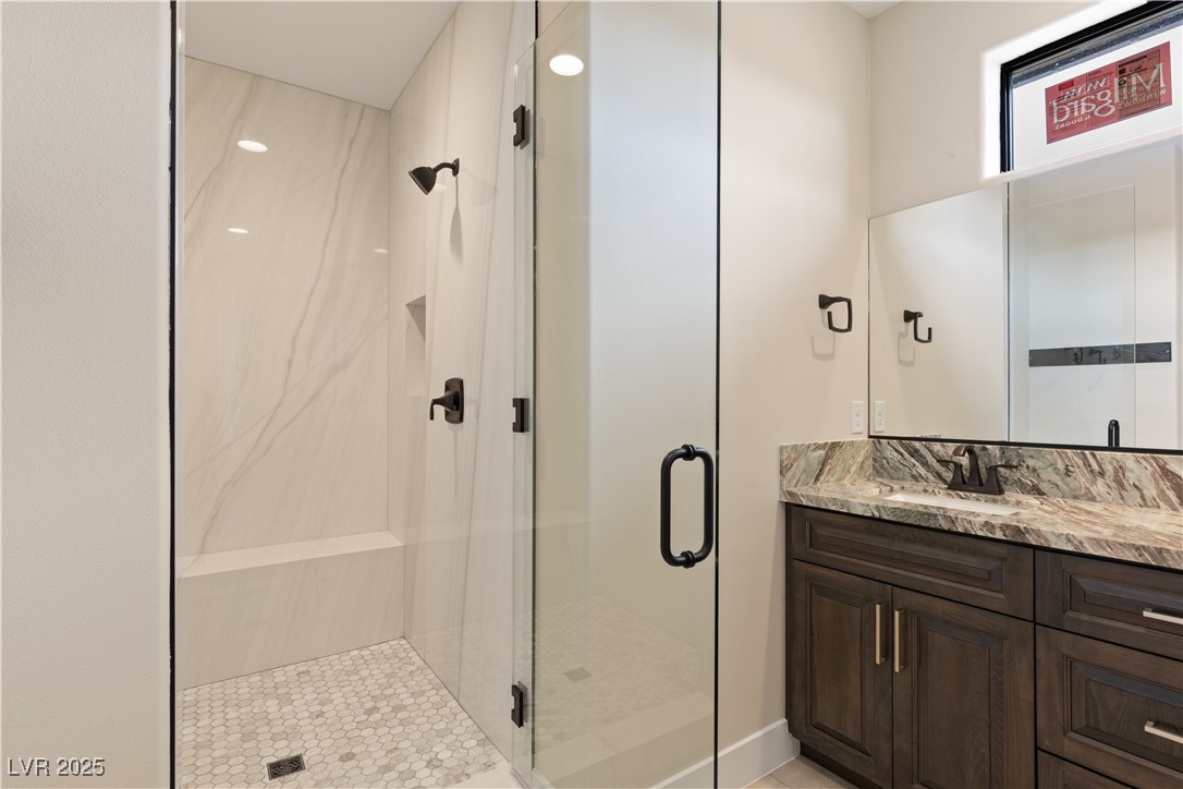 9865 Bright Angel Way Las Vegas, NV 89149 - Photo 85 of 98 Casita #2 Bathroom with vanity and a shower stall