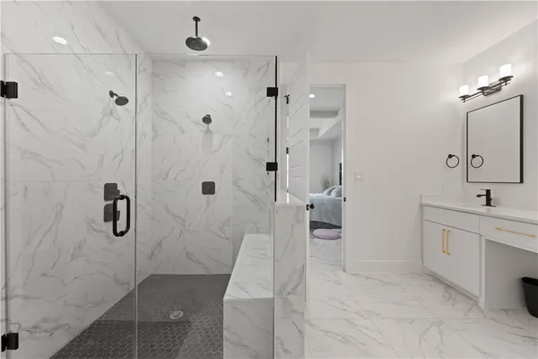 a bathroom with a shower
