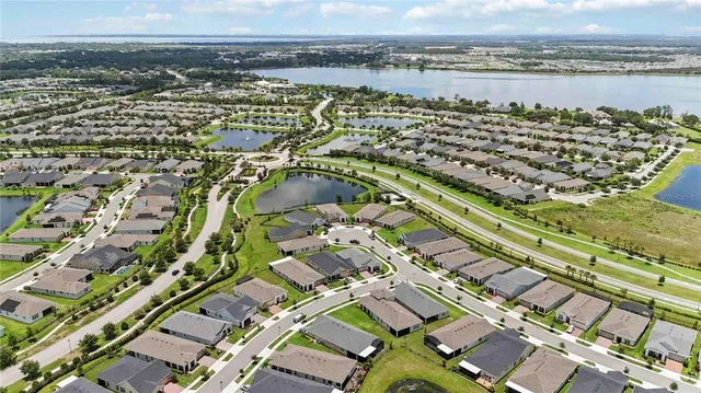 an aerial view of a city