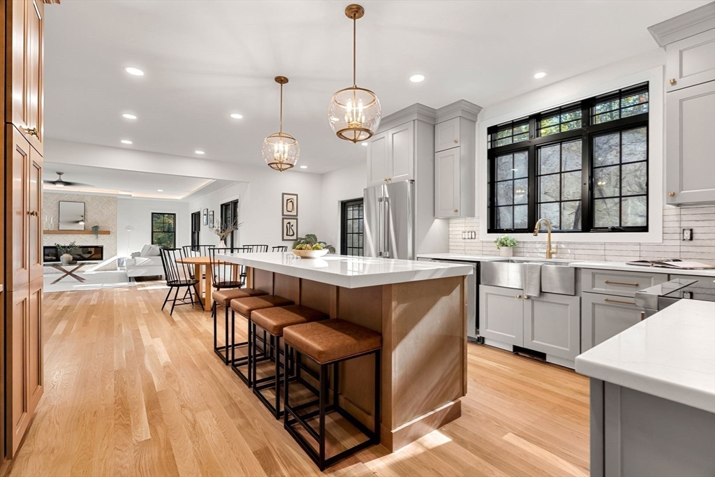 59 Dexter Road Melrose, MA 02176 - Photo 16 of 41 a large kitchen with lots of counter space and a sink