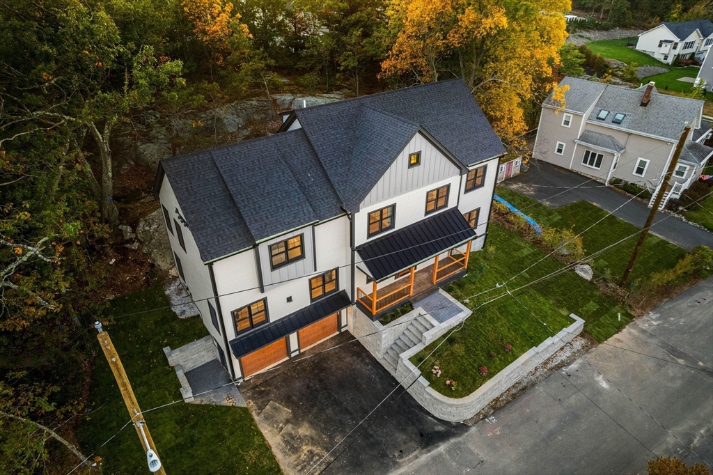 59 Dexter Road Melrose, MA 02176 - Photo 39 of 41 an aerial view of a house with backyard