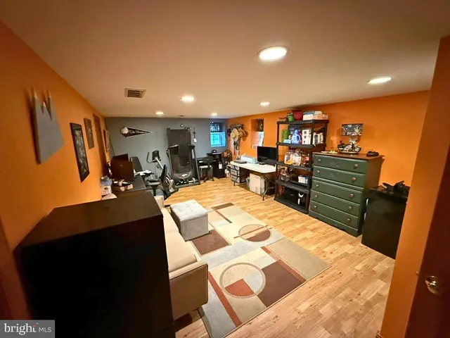 a view of a living room and dining room