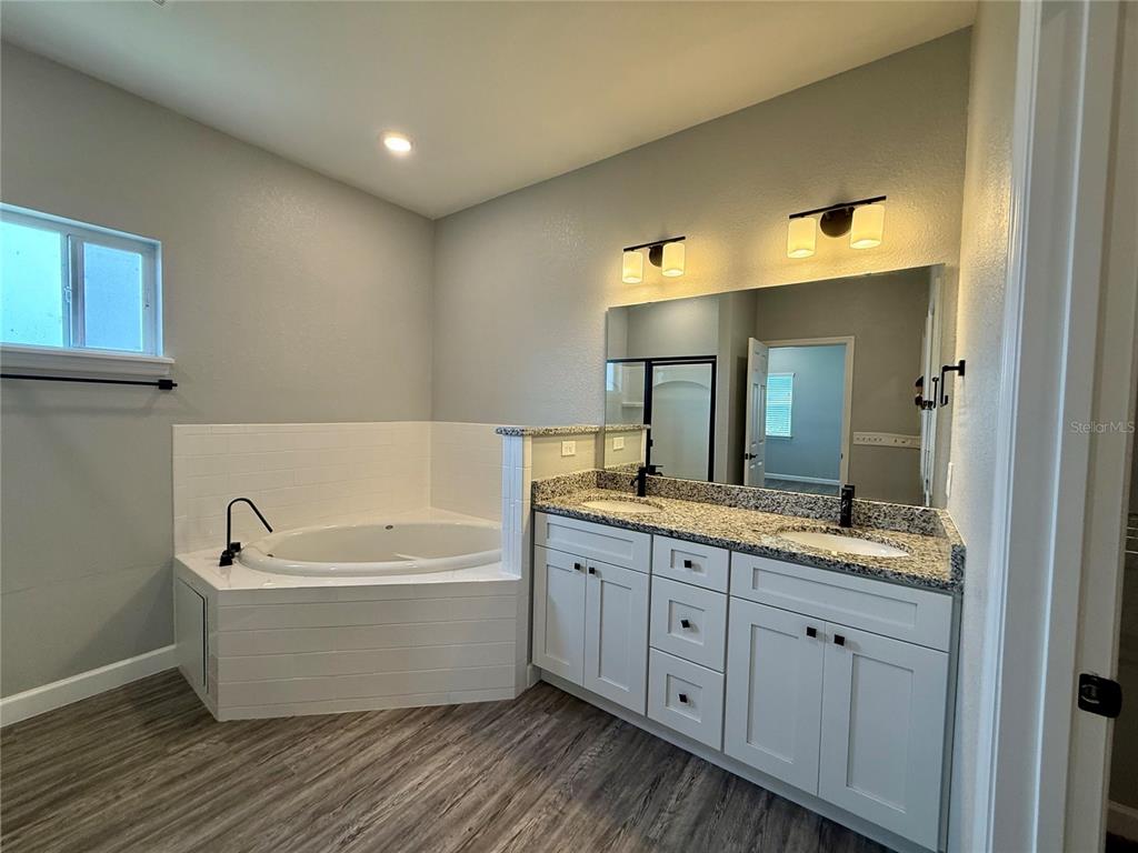 2653 Pine Place Winter Haven, FL 33881 - Photo 20 of 33 a bathroom with a double vanity sink mirror and bathtub