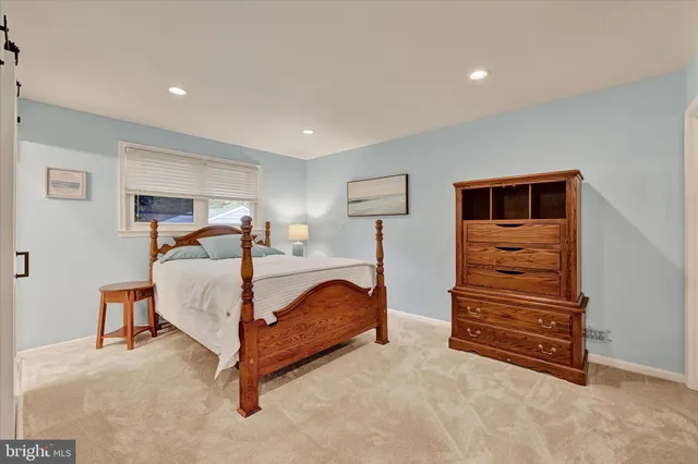 a bed room with a bed and dresser