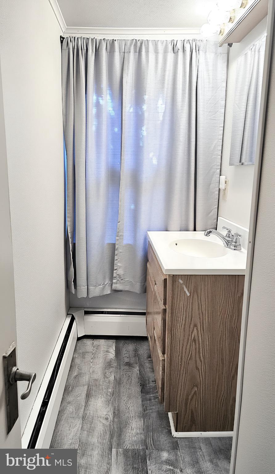 405 Leonards Lane Cambridge, MD 21613 - Photo 30 of 33 a bathroom with a sink and a mirror