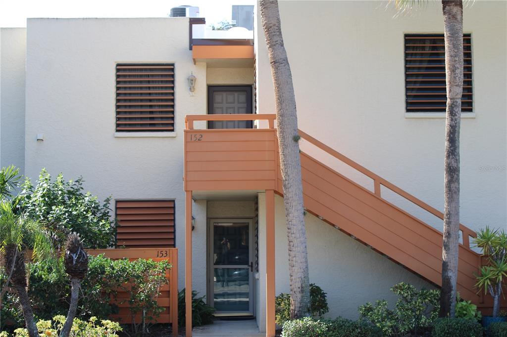 a view of building with stairs