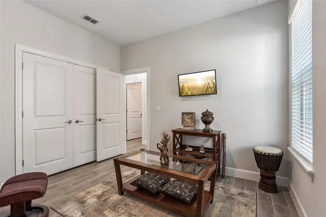 a view of a golf course with a park