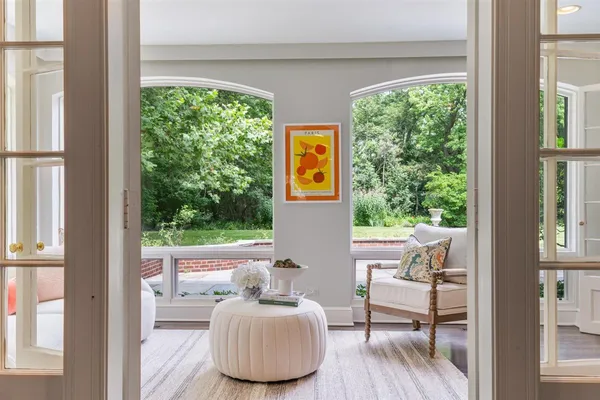 a room with furniture and windows