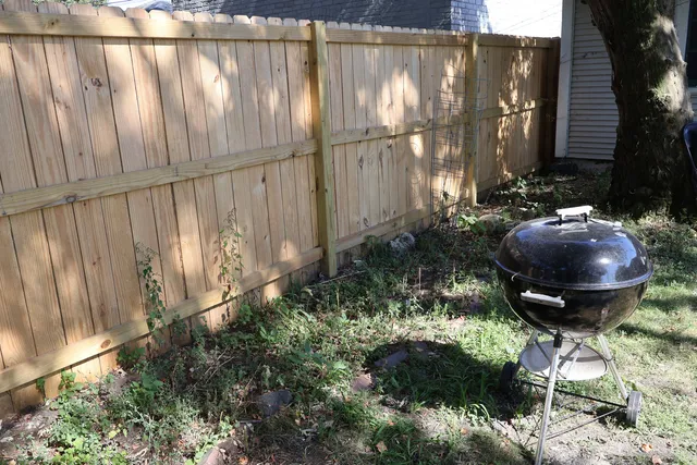 a backyard of a house