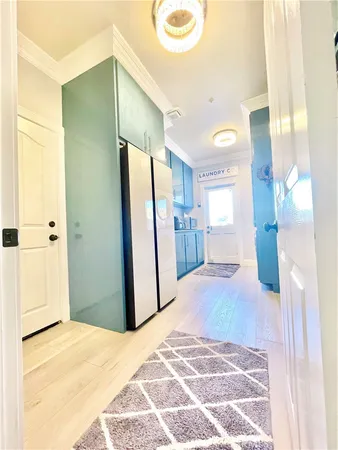a view of a bathroom with a tub