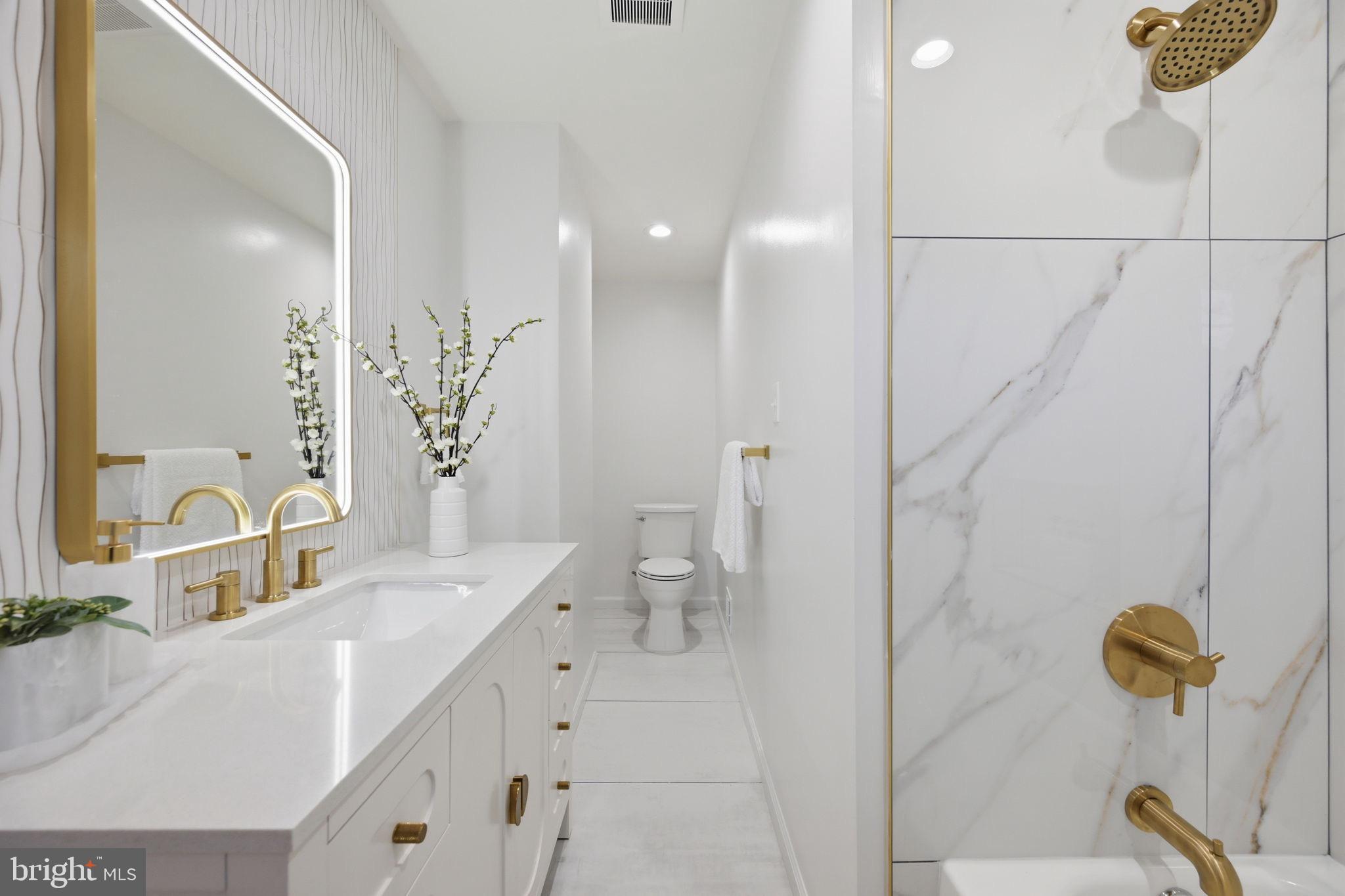 2827 Ellicott Street Northwest Washington, DC 20008 - Photo 48 of 56 a bathroom with a sink a toilet and shower