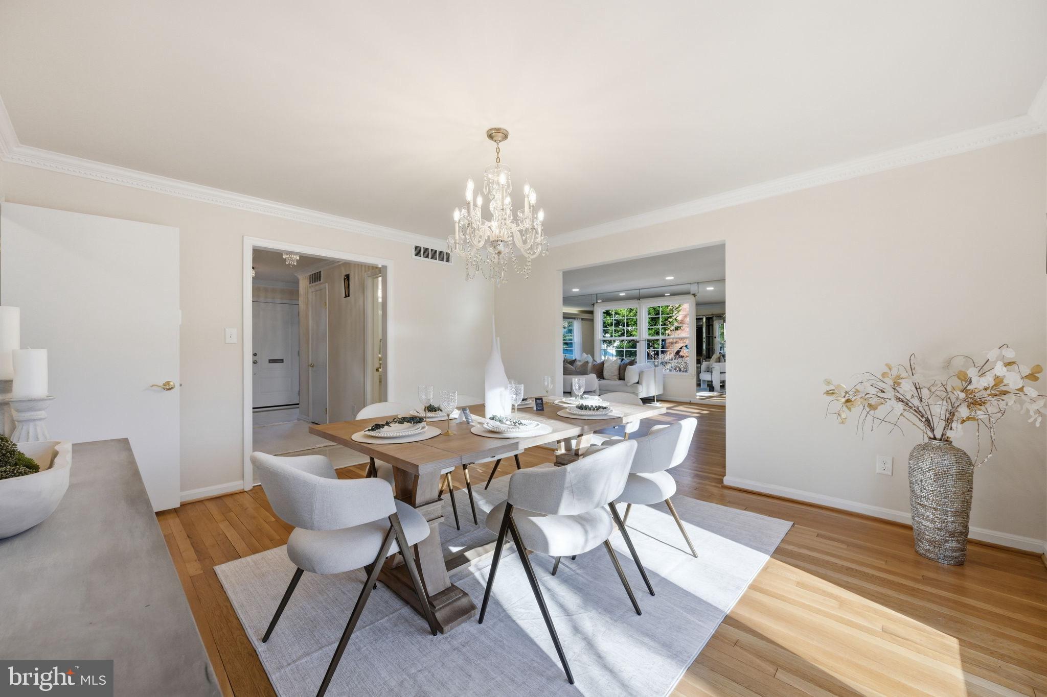 2827 Ellicott Street Northwest Washington, DC 20008 - Photo 7 of 56 a view of a dining room with furniture window and wooden floor