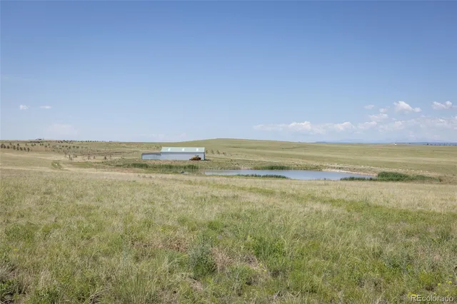 a view of a lake with a city in the background