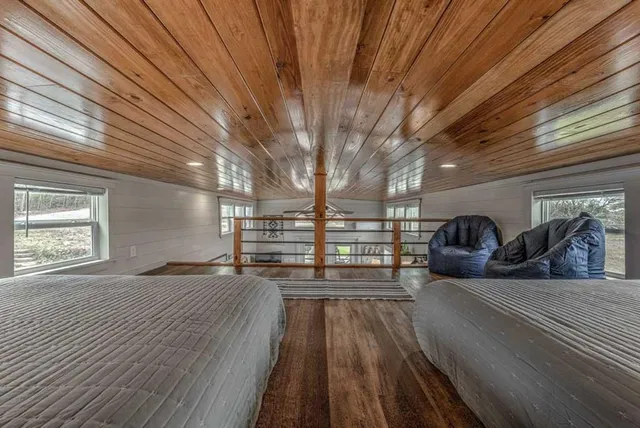 a view of a street with an outdoor space