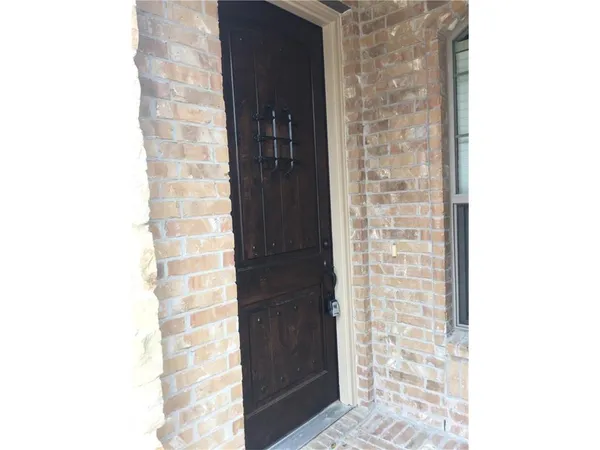 a view of wooden door