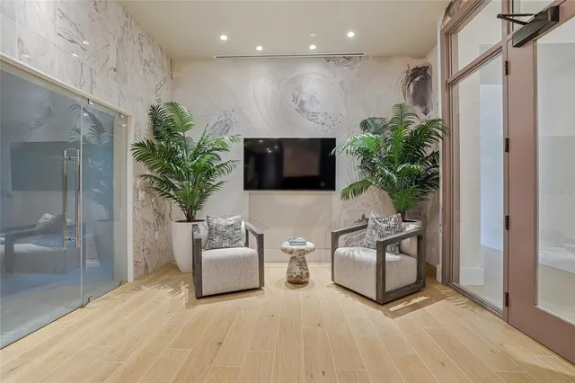 a view of a city with tall buildings