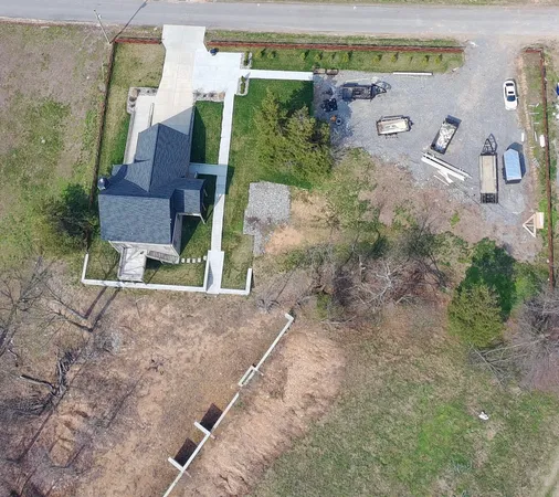 an aerial view of a house