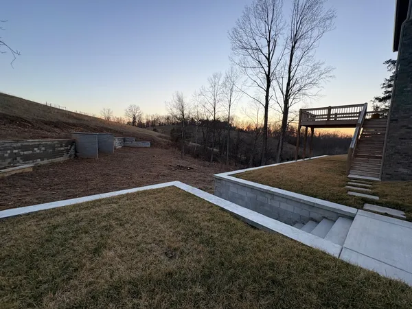 a view of a backyard