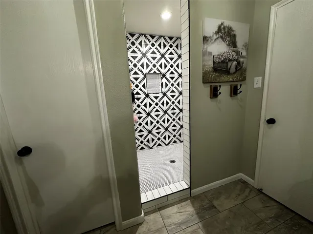 a bathroom with a shower