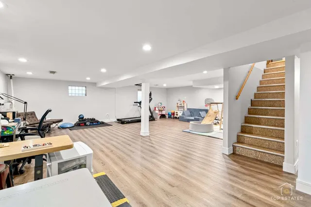 a view of a living room and dining room