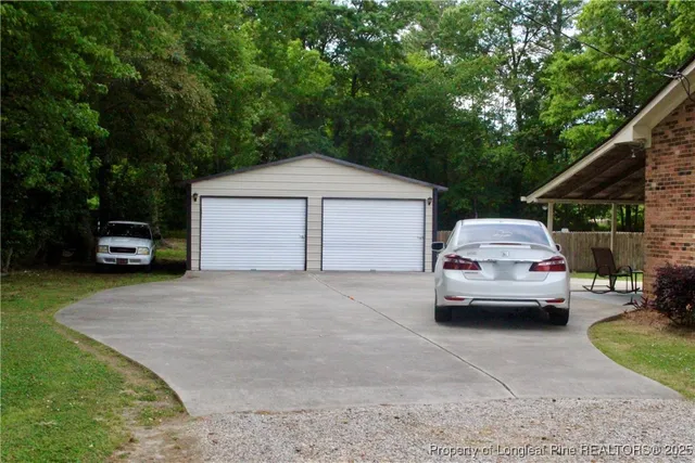 a car parked in front of a house