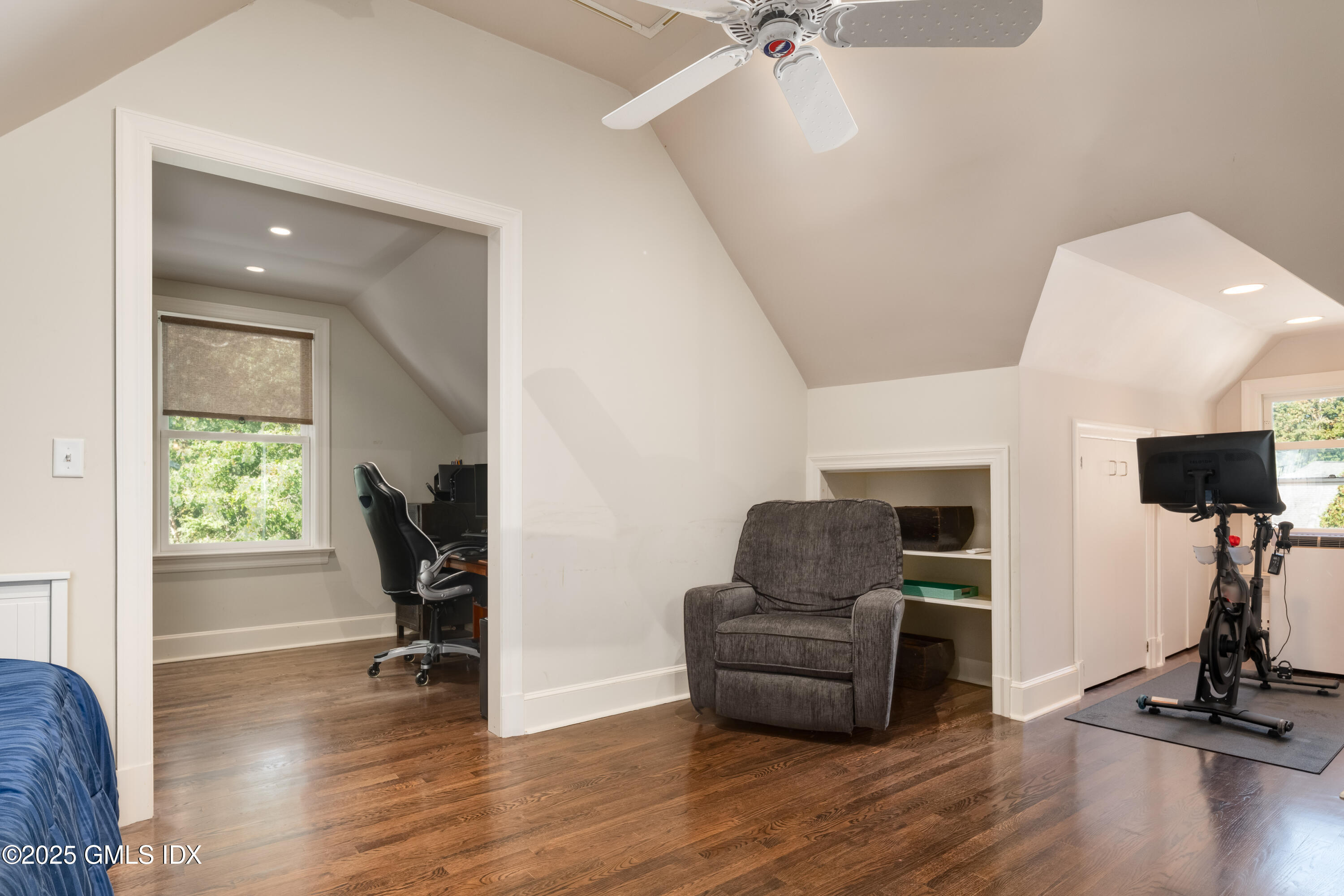 76 Sinawoy Road Cos Cob, CT 06807 - Photo 16 of 23 a livingroom with furniture a ceiling fan and wooden floor