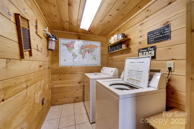a storage room with washer and dryer