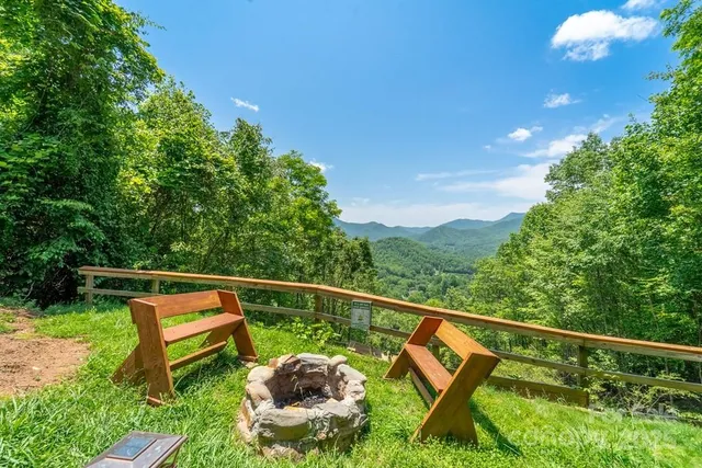 a view of a two chairs in the deck