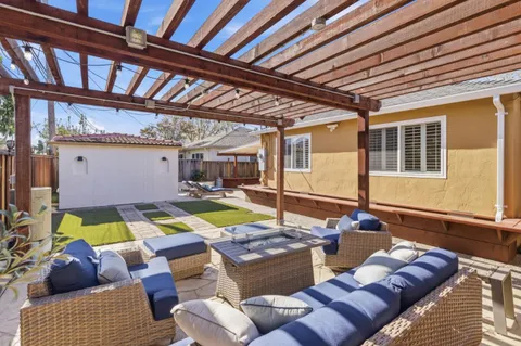 a outdoor space with furniture