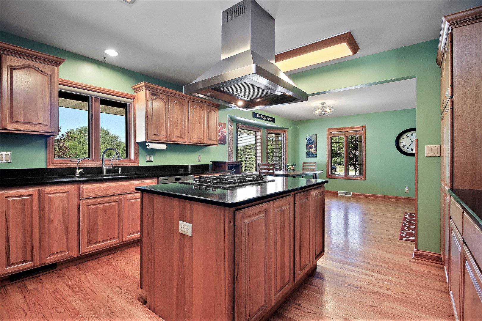 2068 East 7750S Road Chebanse, IL 60922 - Photo 9 of 24 a kitchen with stainless steel appliances granite countertop wooden floors and sink