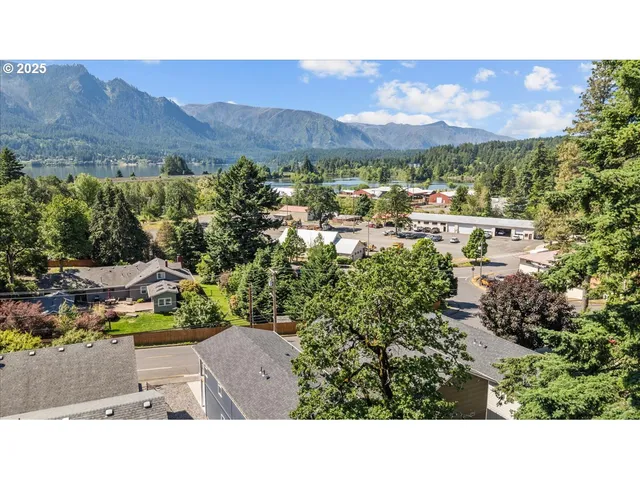a view of a city with mountain view