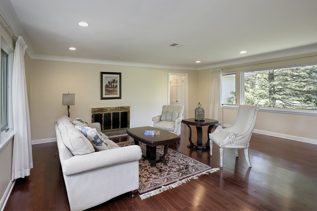 918 Lee Road Northbrook, IL 60062 - Photo 6 of 17 a living room with furniture a fireplace and a large window