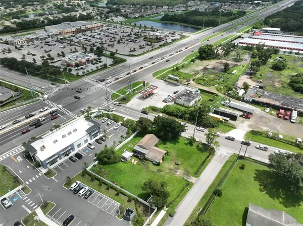 an aerial view of a city