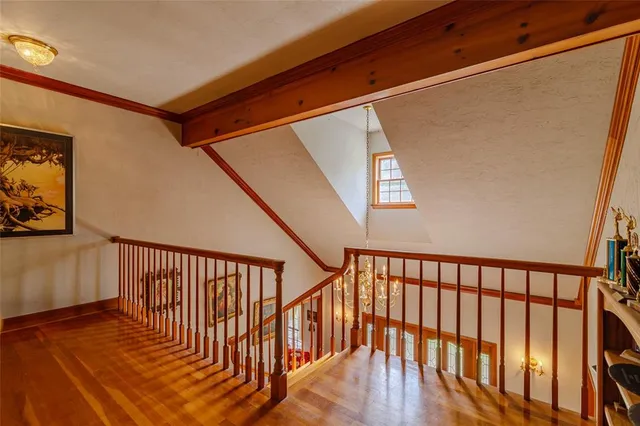 a view of a big yard with lots of green space