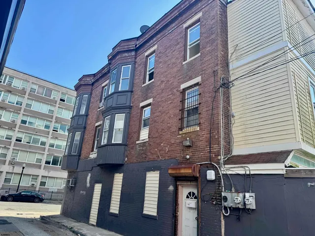 a front view of a building